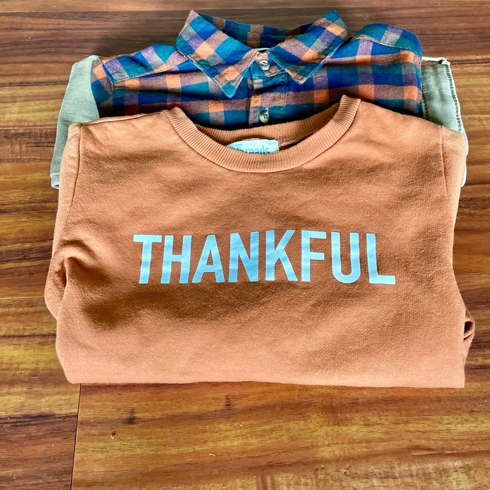 Boys Lot (3pcs) Size 6/7 Columbia Flannel, Cat & Jack Pants, & 10 Threads